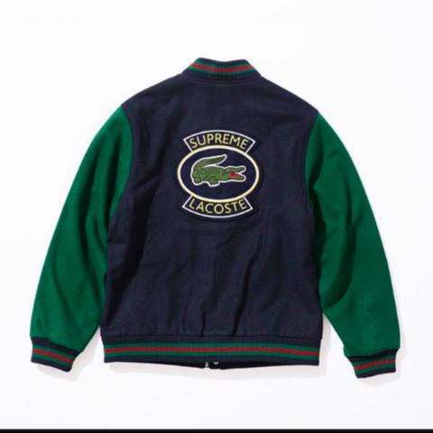 Supreme x Lacoste Wool Varsity Jacket M L Xl - Depop