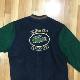 Supreme x Lacoste Wool Varsity Jacket M L Xl - Depop