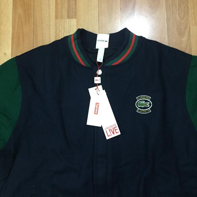 Supreme x Lacoste Wool Varsity Jacket M L Xl - Depop