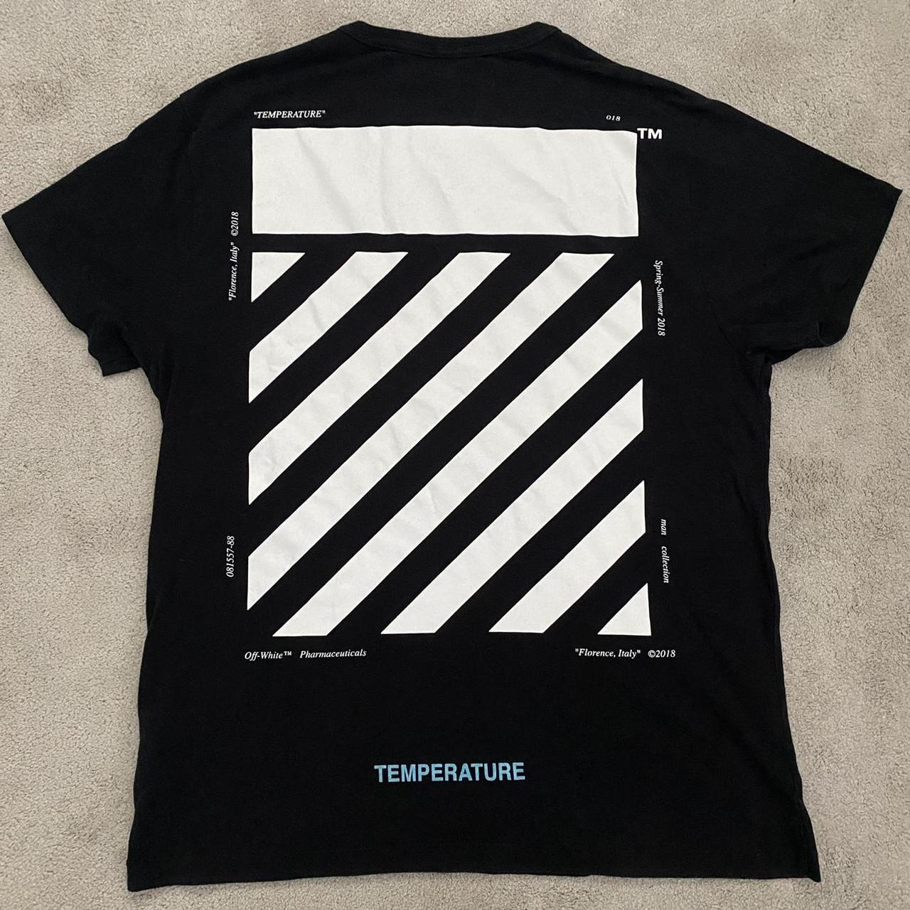 off white temperature tee black
