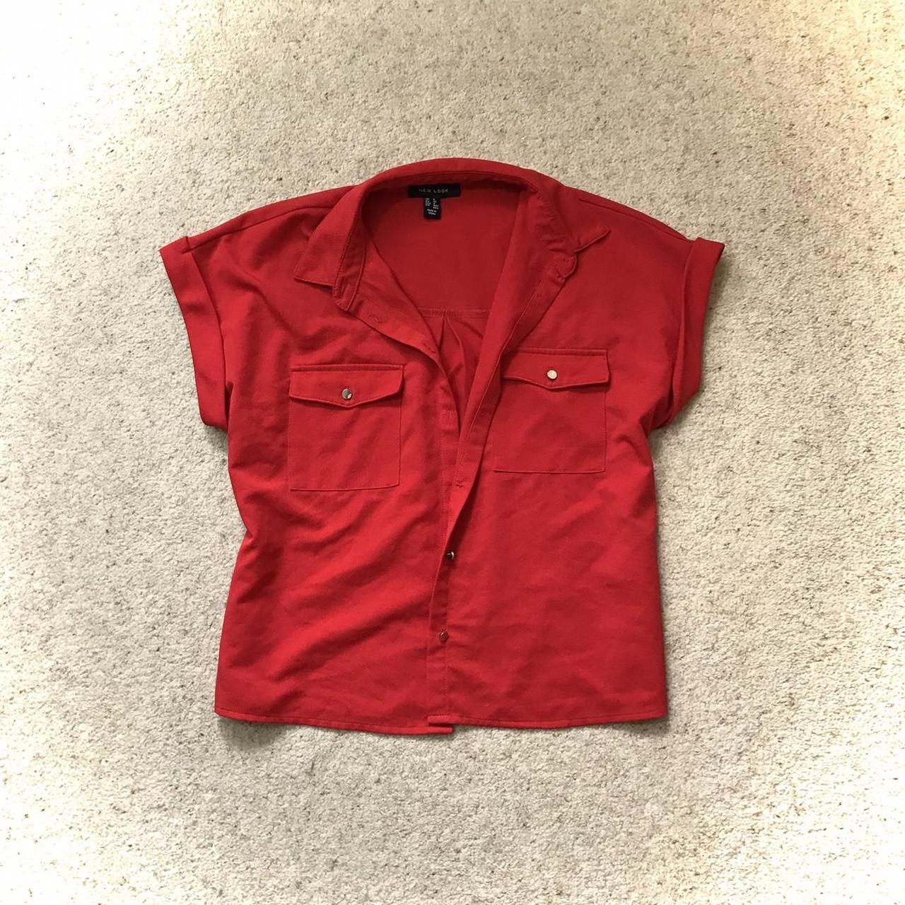 New Look Women's Red and Burgundy Blouse Depop