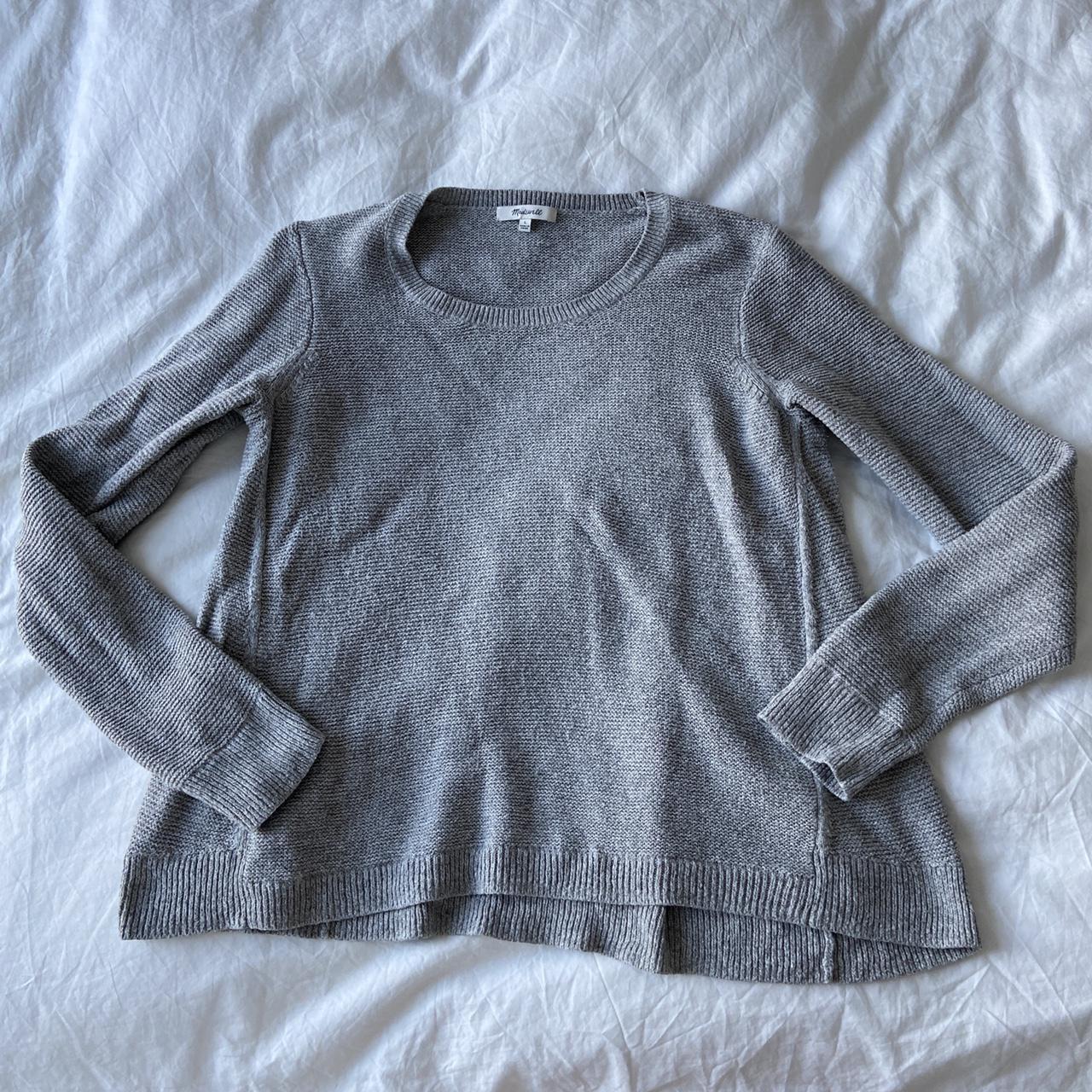 Madewell grey knit sweater, size L but I’d say it’s... - Depop