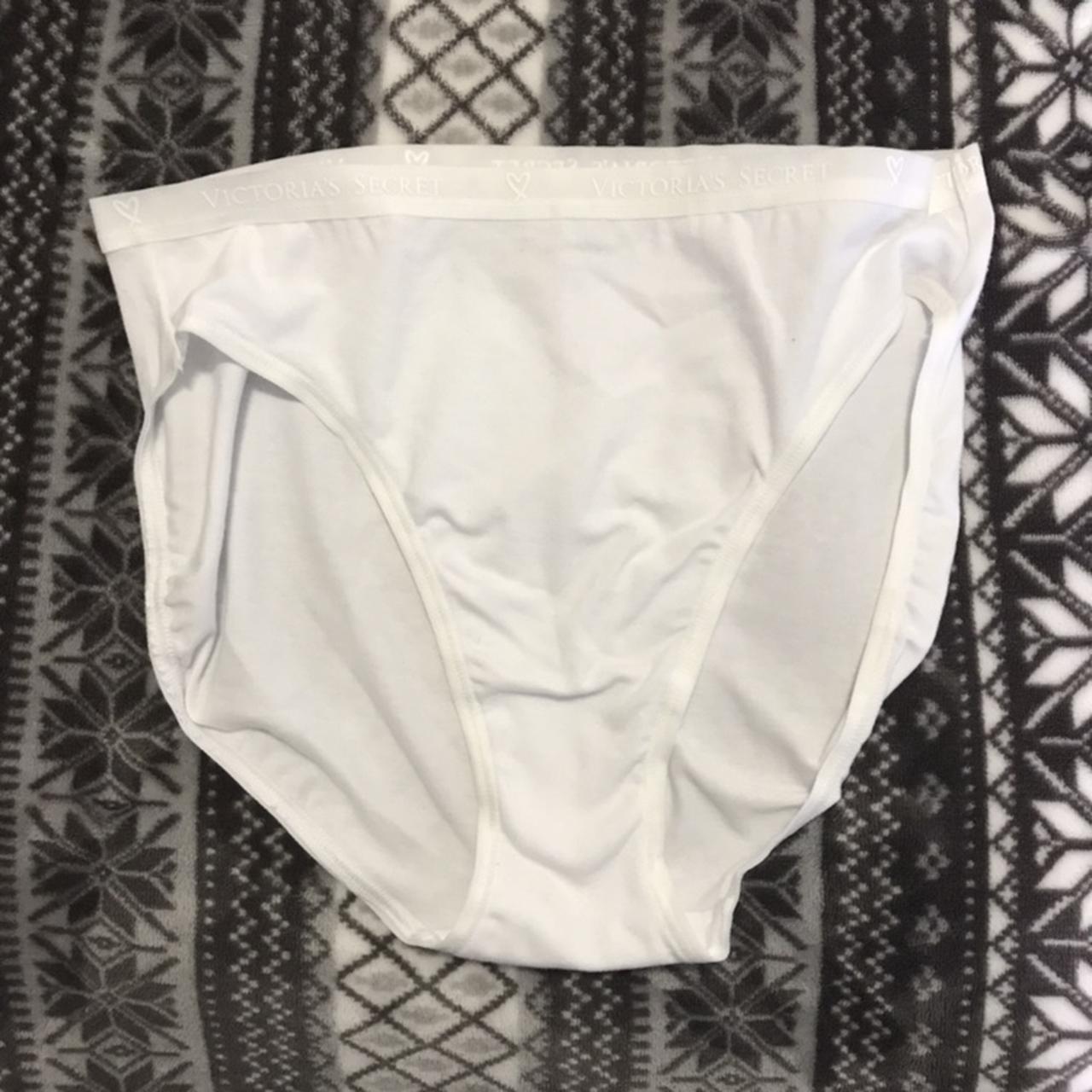 He asked and I said yes white all cotton Victoria secret panty