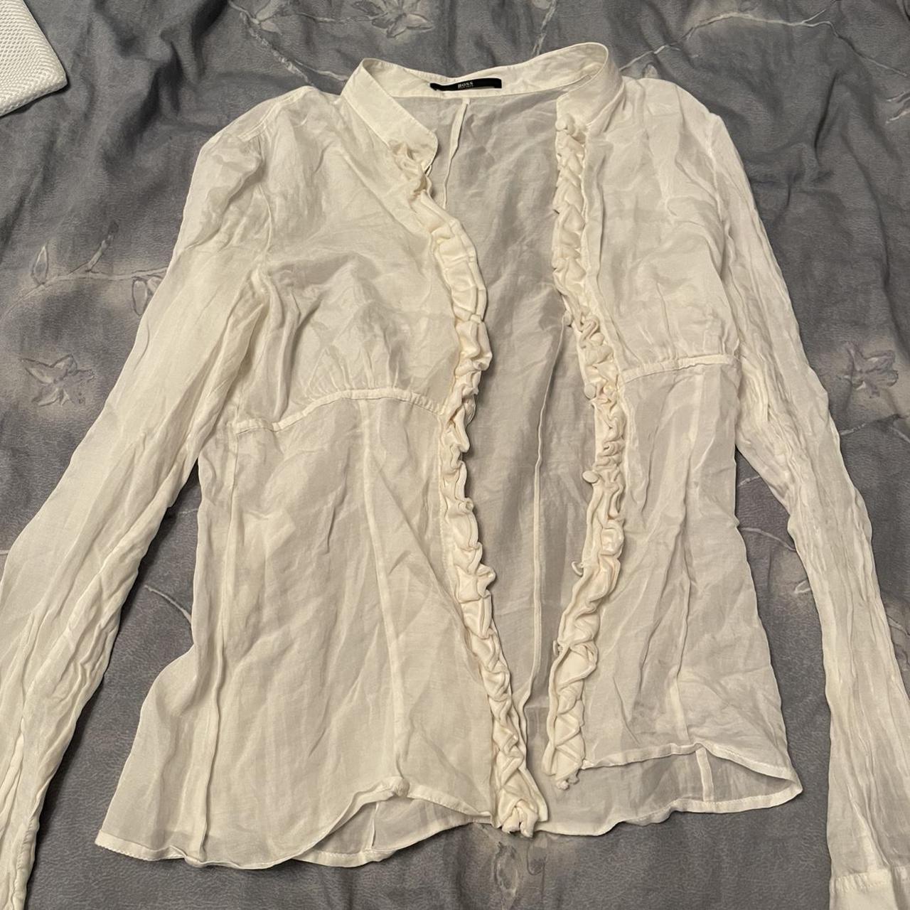 Boss see through white shirt. Very delicate and... - Depop