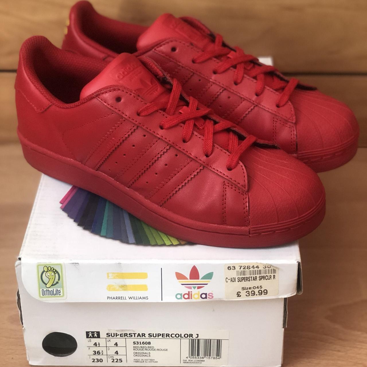 Adidas Originals Pharrell Williams Superstar Red S41833 USED withoutBOX  2015 JP