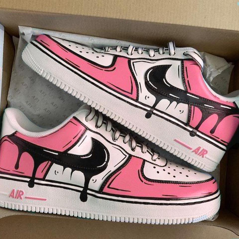 Sold out! NIKE AIR FORCE 1 - baby pink custom £90 - Depop