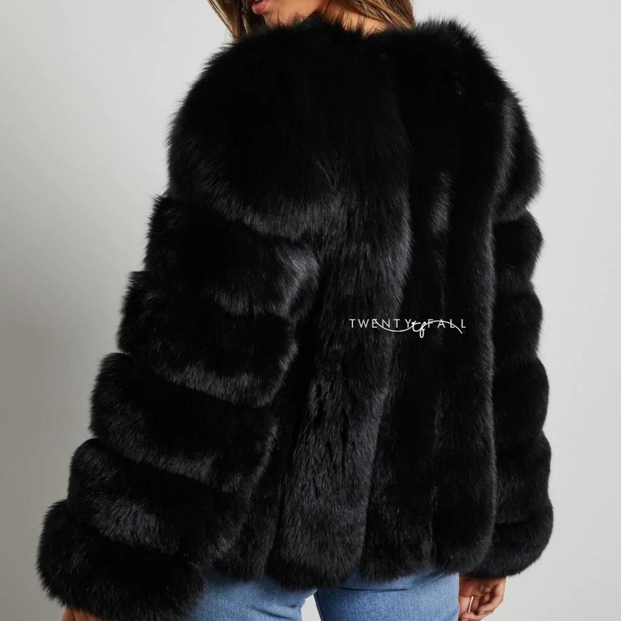 Black real fur jacket coat Bought from twenty... Depop