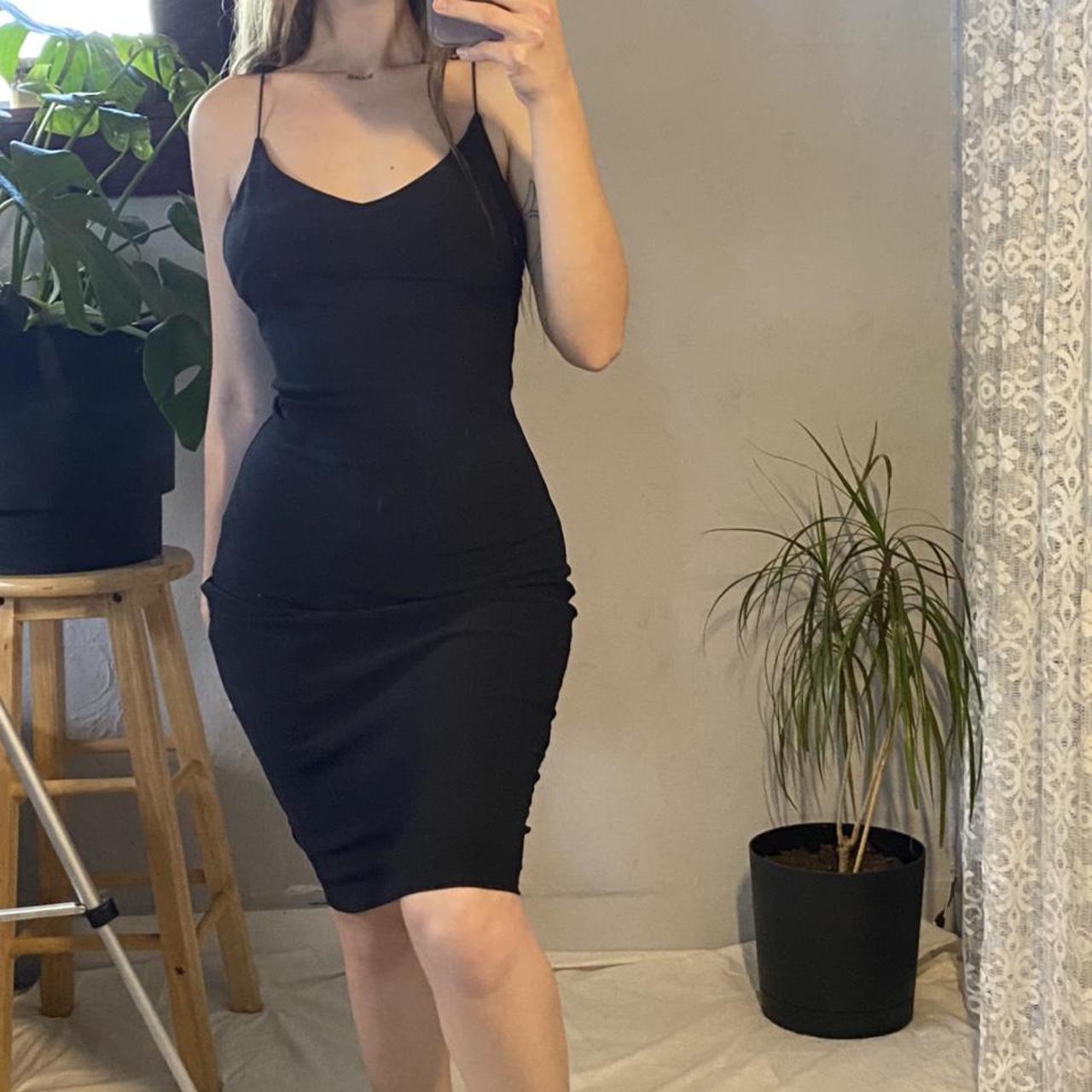 loose black spaghetti strap dress