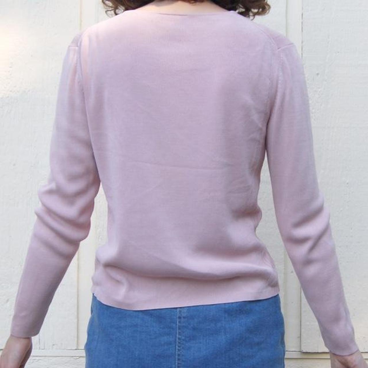 Ann Taylor 100 silk blush pink cardigan. The fabric... Depop