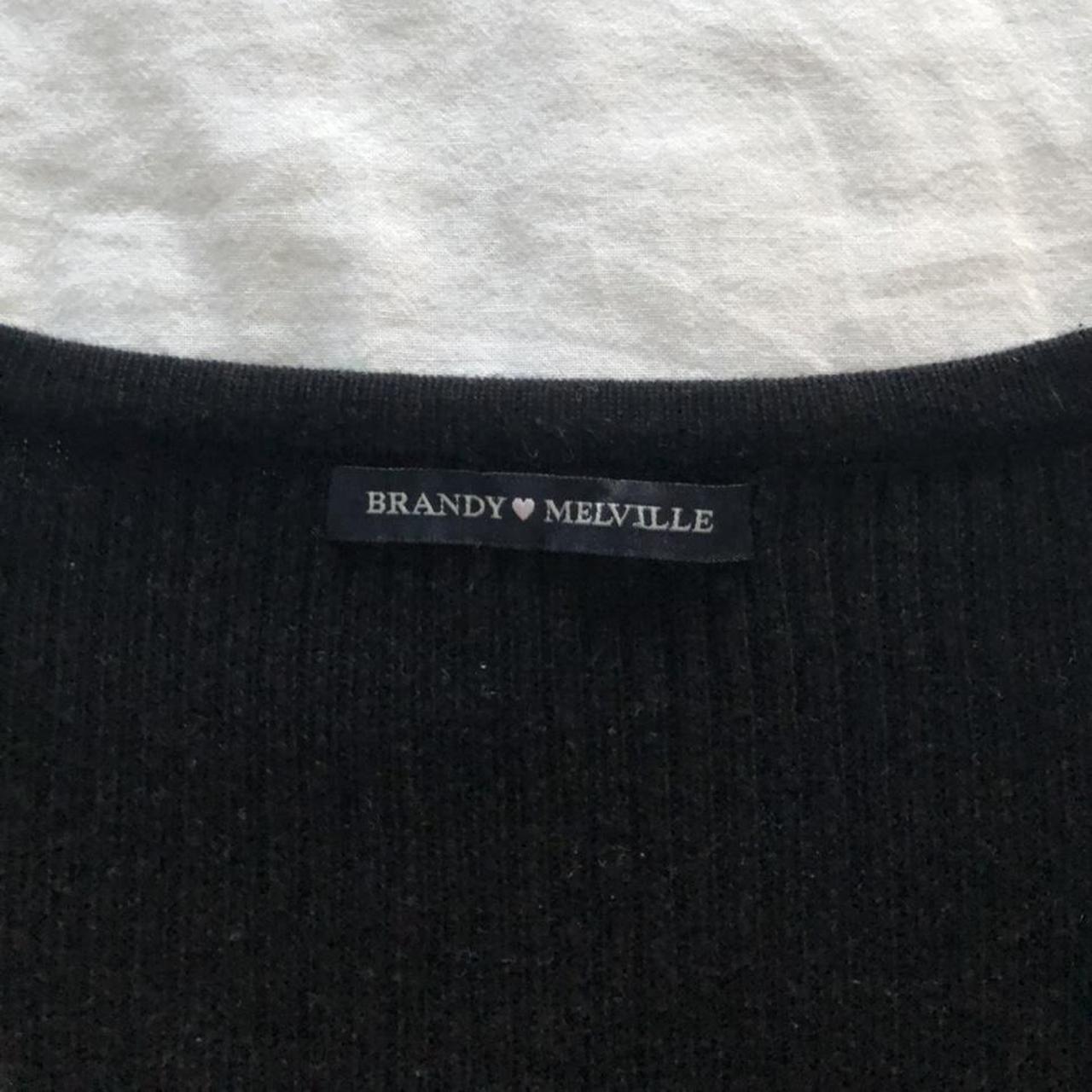 Brandy Melville black Shannon cotton sweater button... - Depop