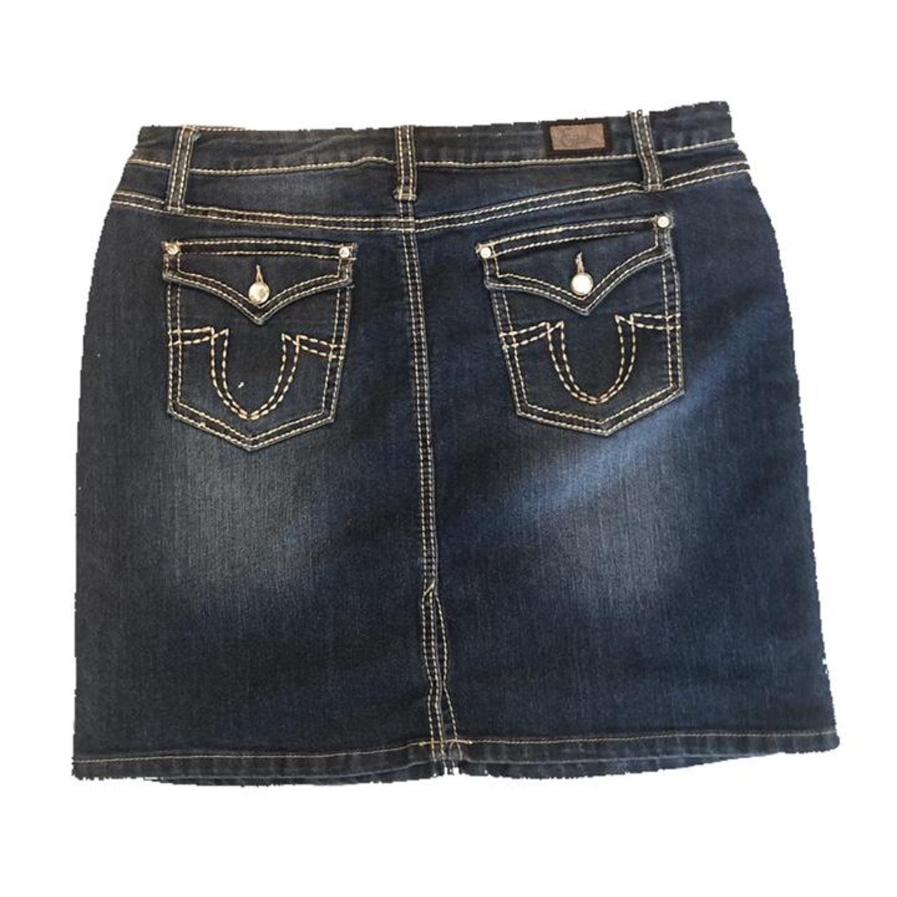 true religion style denim skirt size 16 never worn... Depop
