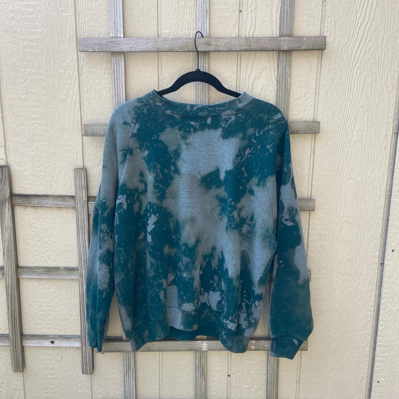 CUSTOM BLEACH DYE CREW NECK ~ custom bleach-dyed... - Depop