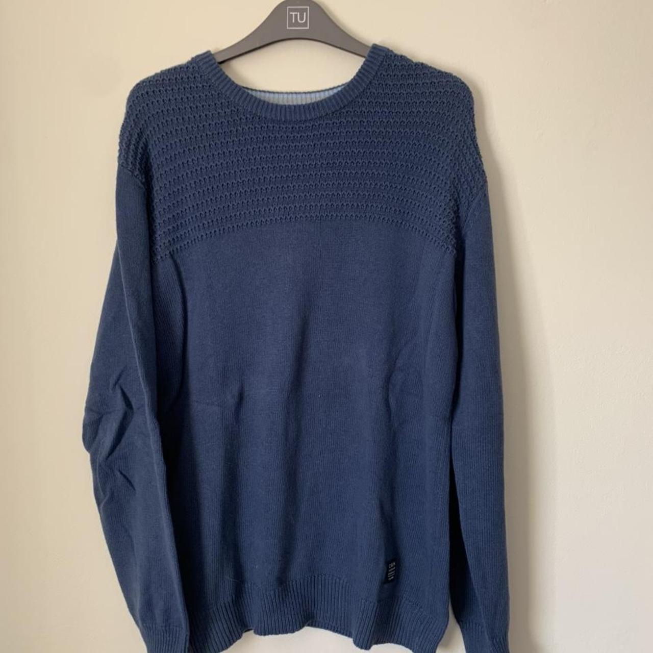 Men's Navy and Blue Jumper | Depop