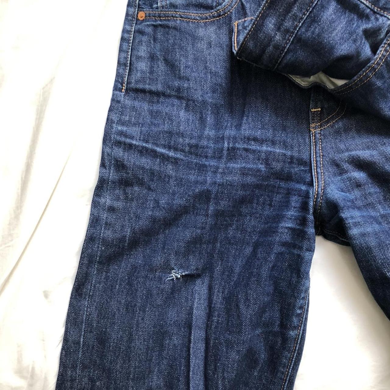 Dark denim Levi’s wide leg jean, small rip in the... - Depop