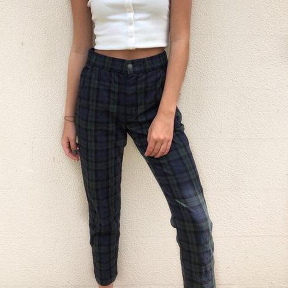 Green plaid shop pants hollister