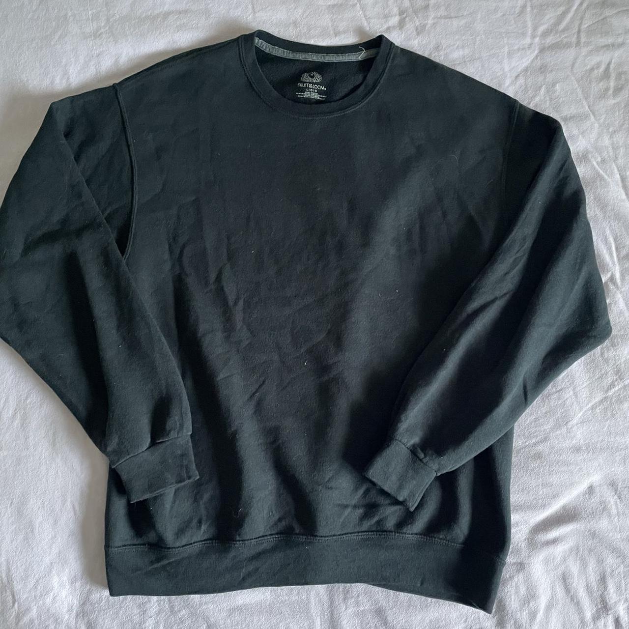 Black fruit of the loom basic sweatshirt... - Depop