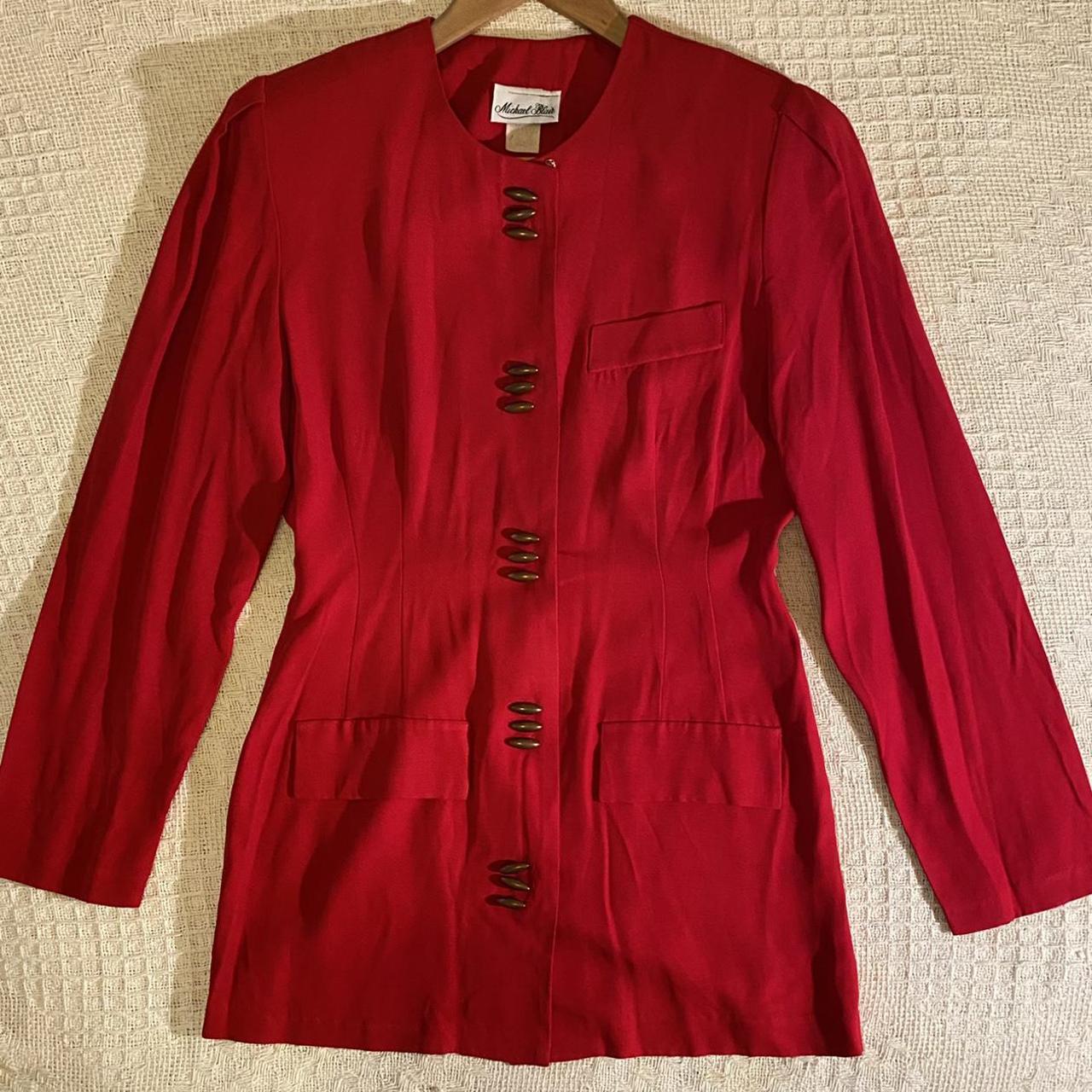 Vintage 80s red Michael Blair suit. This vintage set... - Depop