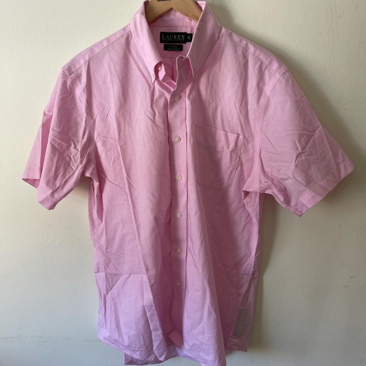 Ralph Lauren pink shirt- green label- shirt sleeved... - Depop