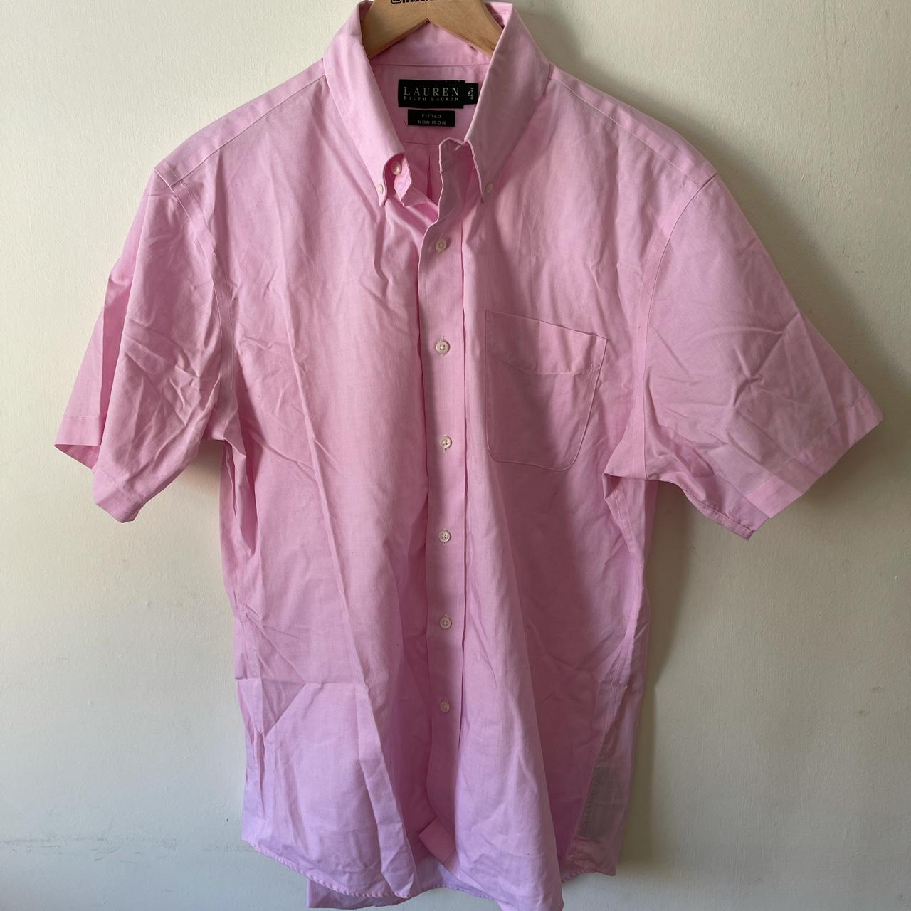 Ralph Lauren pink shirt green label shirt sleeved... Depop