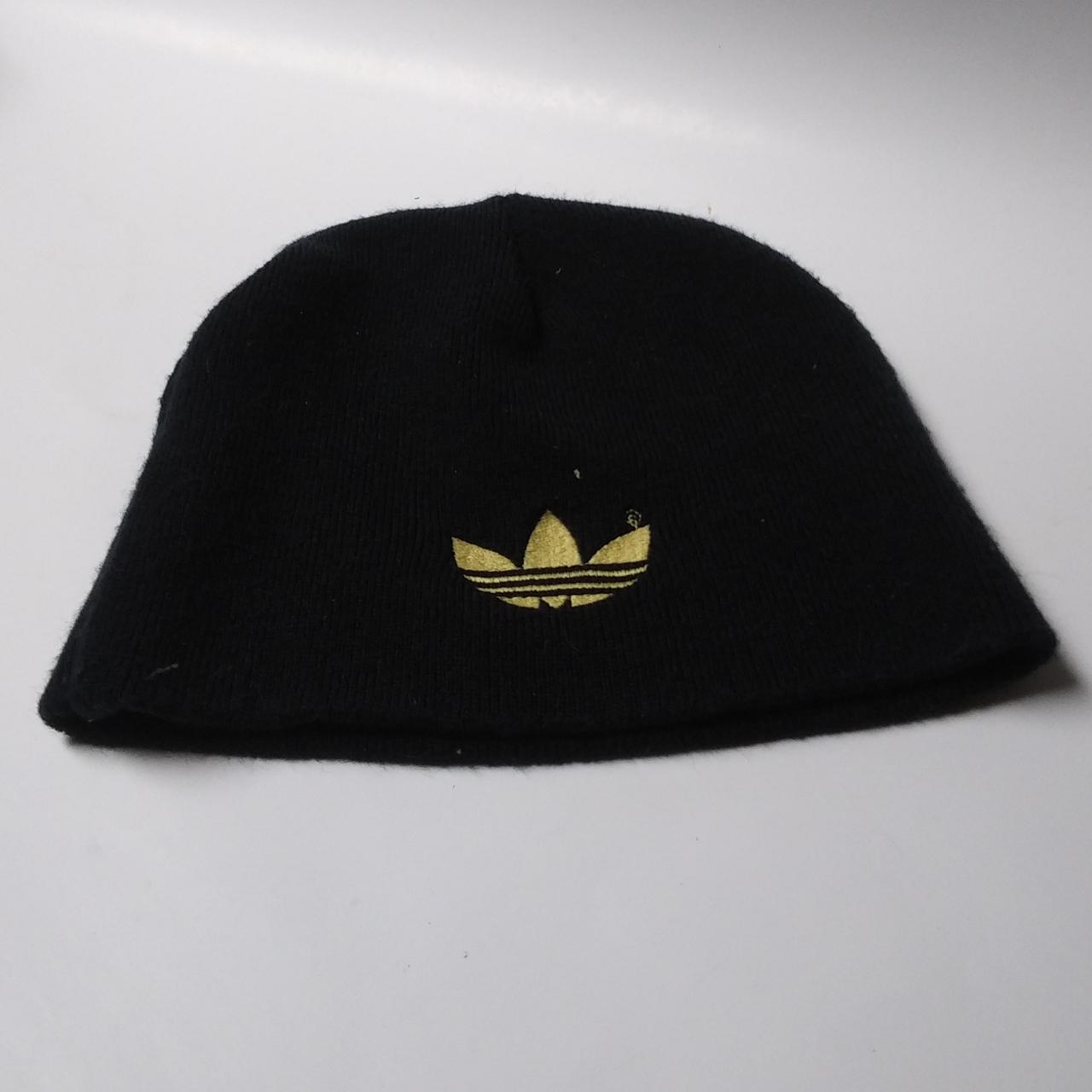 Original Adidas Skull Cap. Black and gold. - Depop