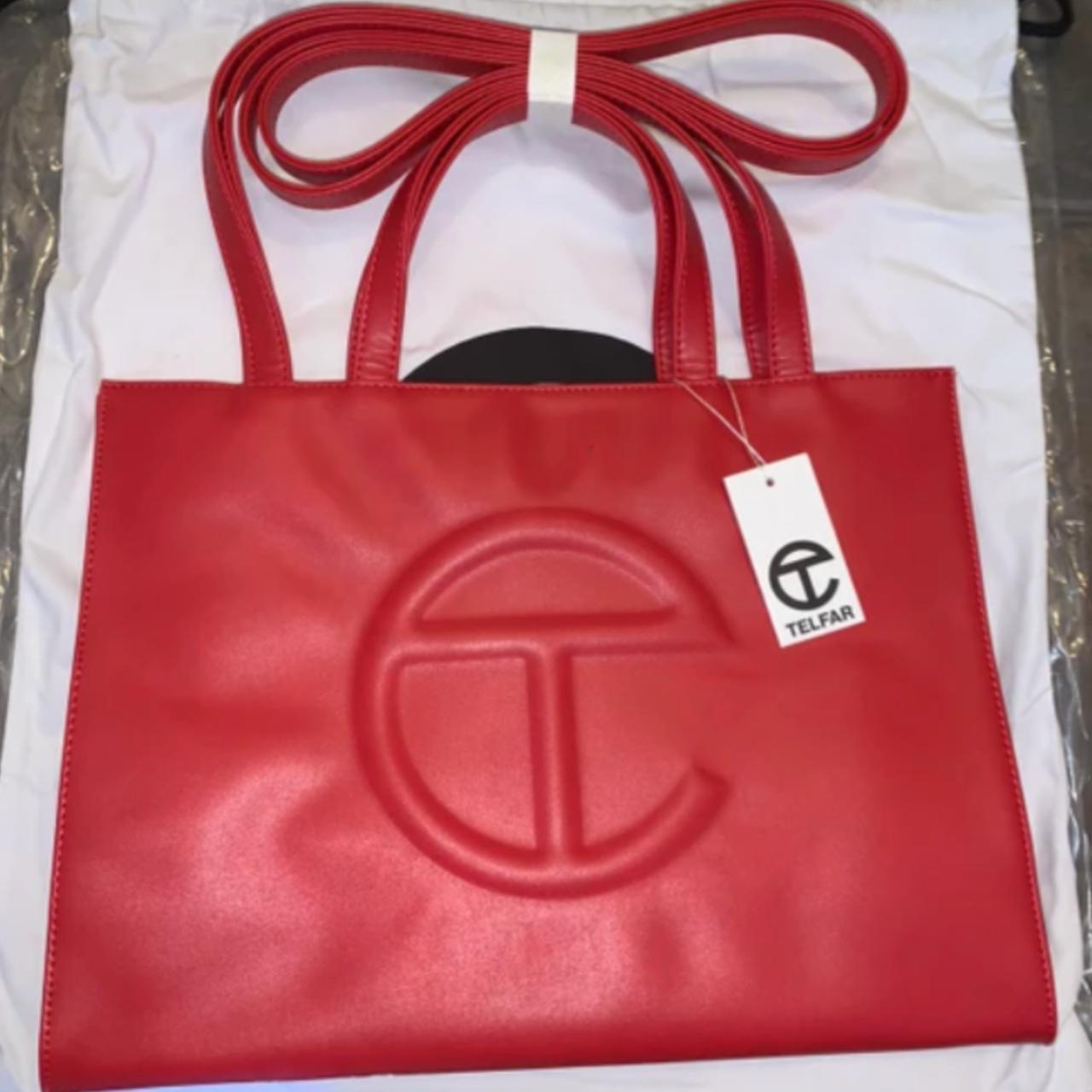 Brand new 100% authentic Telfar medium Red shopping bag-4
