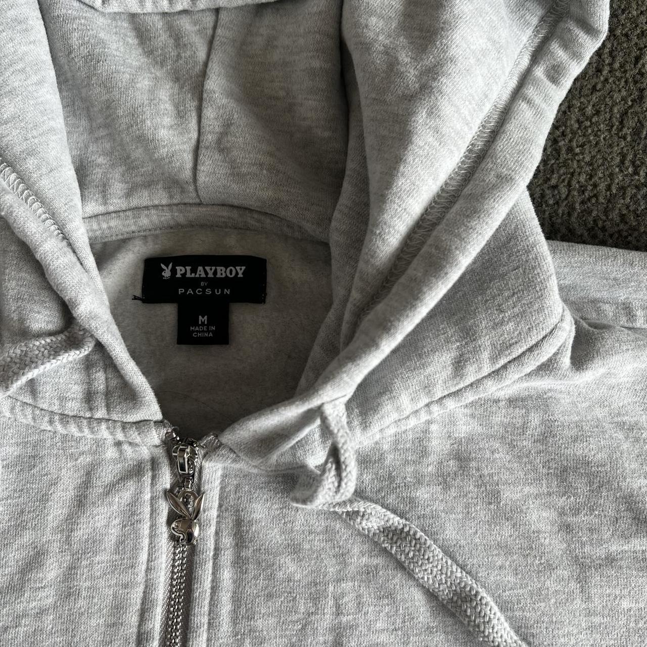 PacSun Women's Grey and Navy Hoodie | Depop