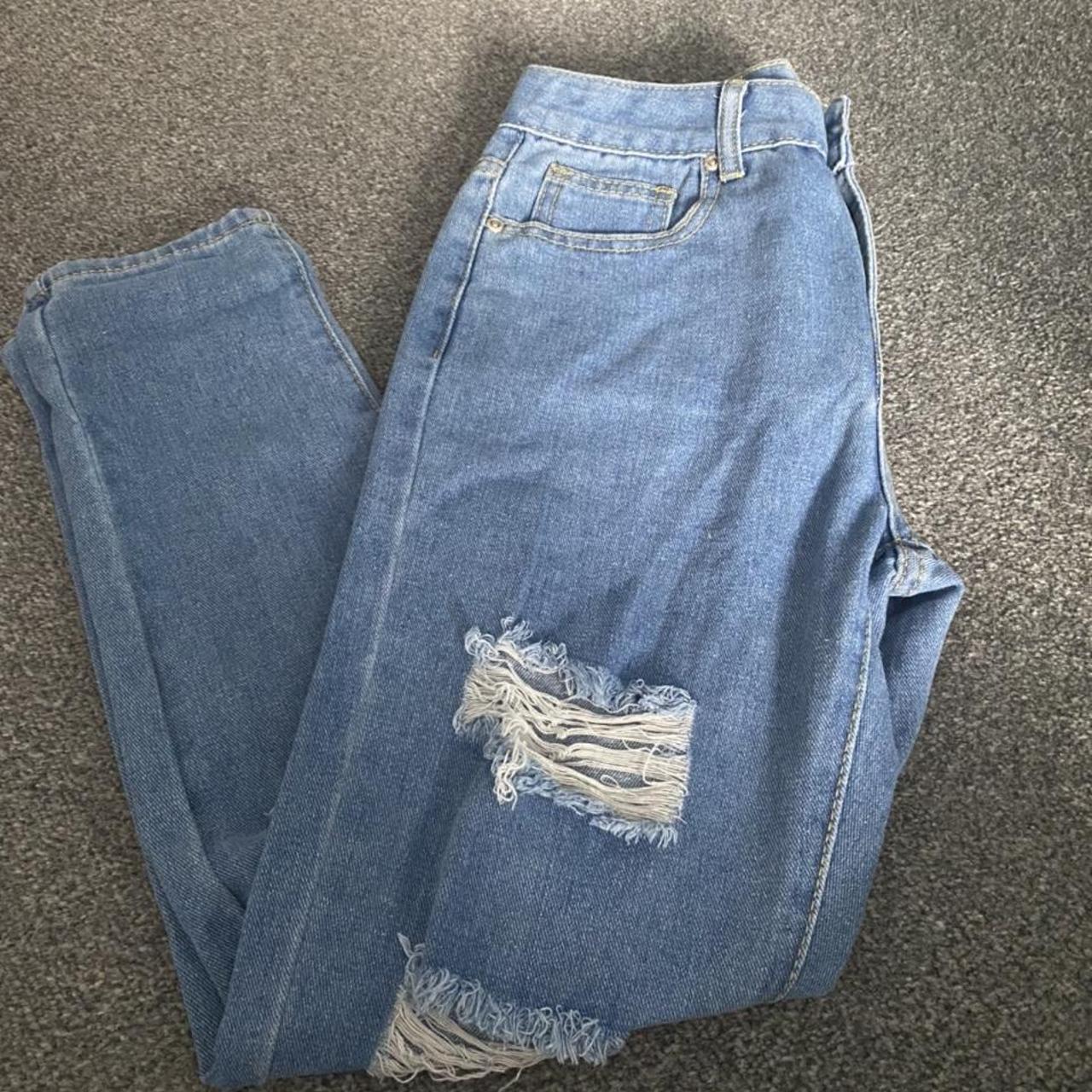 boohoo petite ripped mom jeans. brand new with tags. - Depop