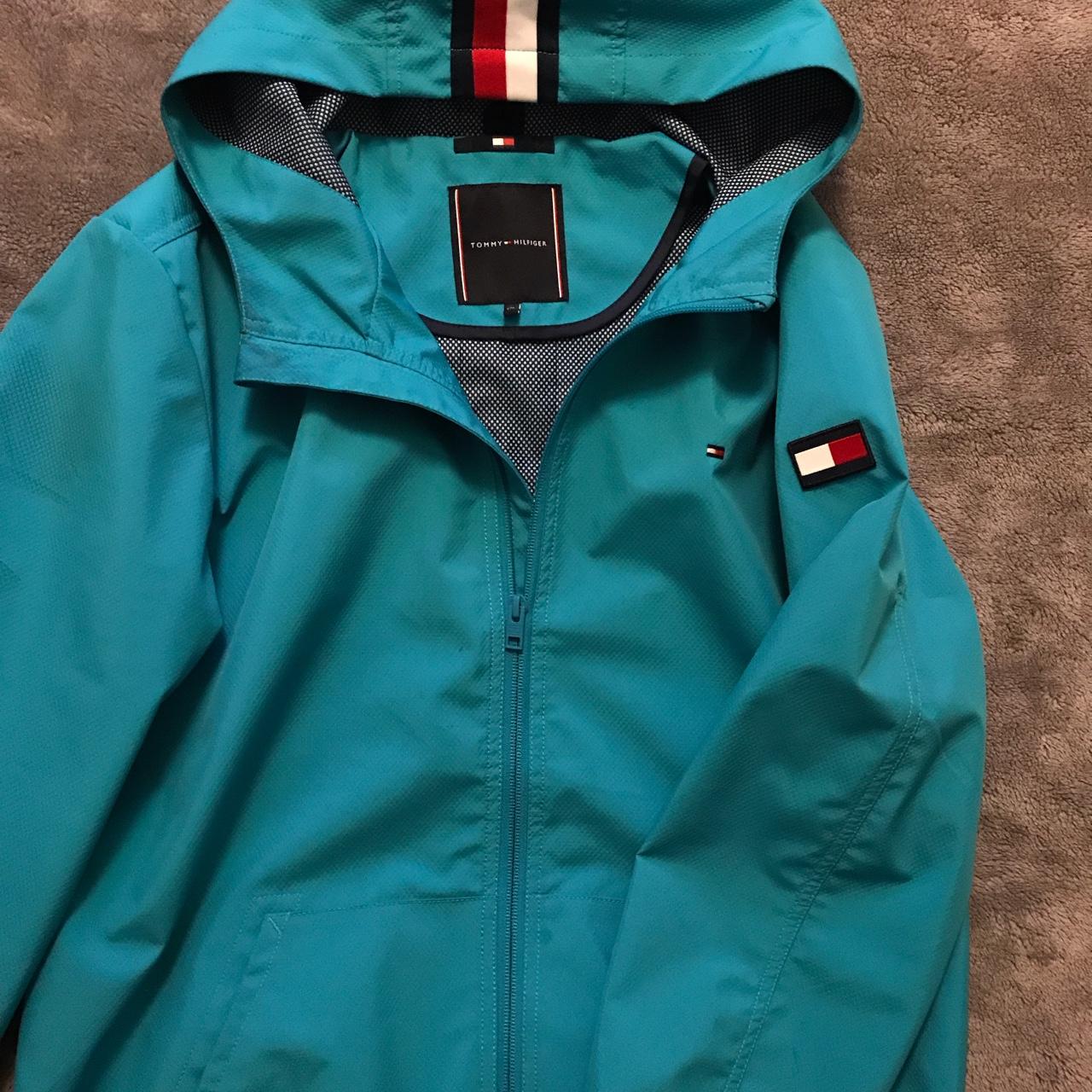 Light blue turquoise Tommy Hilfiger windbreaker