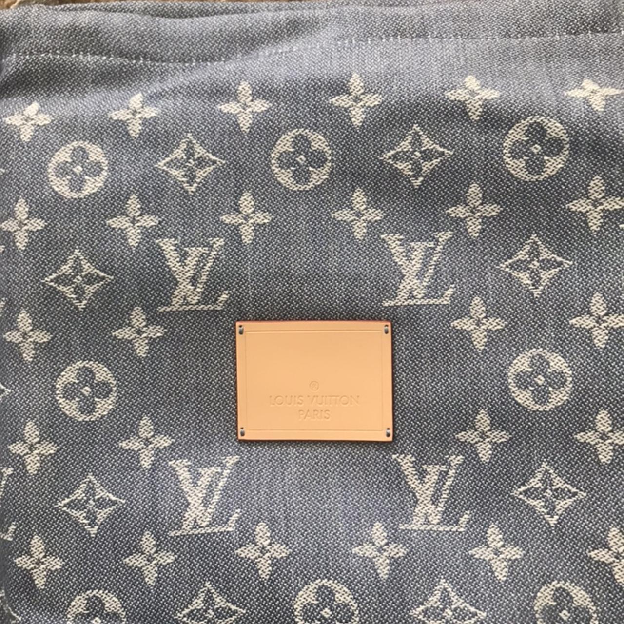 Louis Vuitton shawl/scarf Beautiful denim blue... - Depop