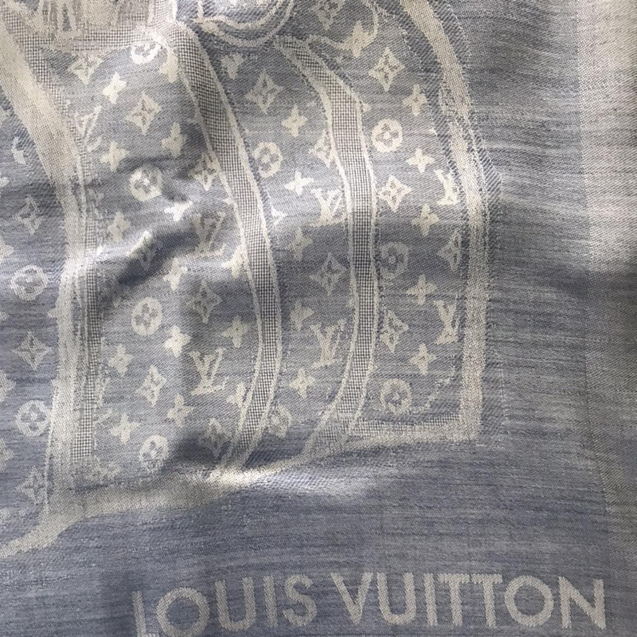 Louis Vuitton shawl/scarf Beautiful denim blue... - Depop