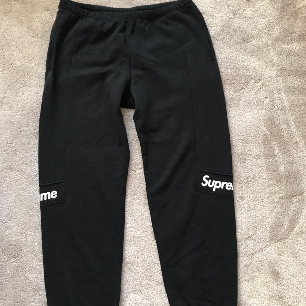 Black supreme men’s designer joggers Size Large... - Depop