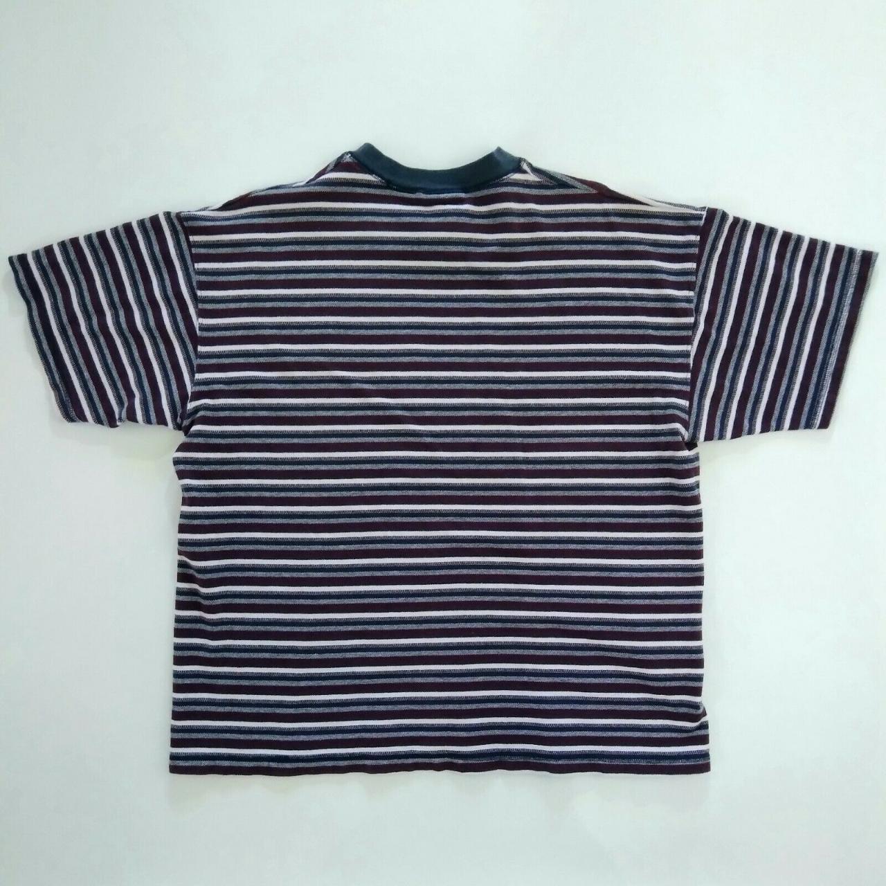 Vintage 90's Rare Zonz Men's Striped T Shirt Size L... - Depop