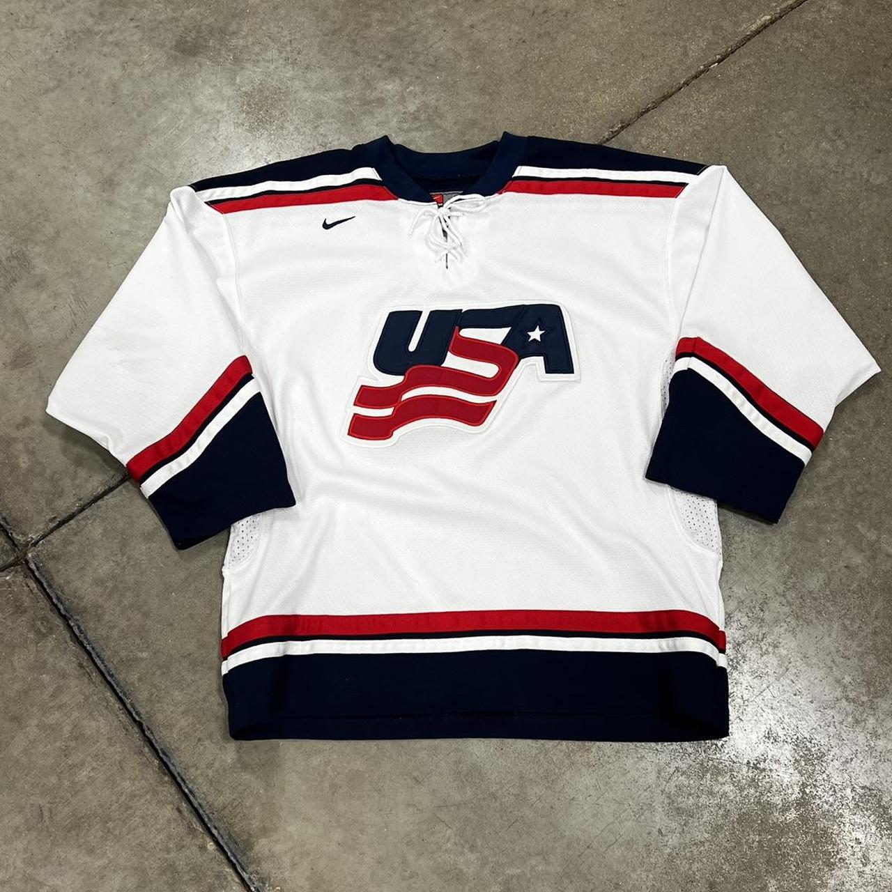 Vintage Y2K Nike Olympic Team USA Hockey Jersey... Depop