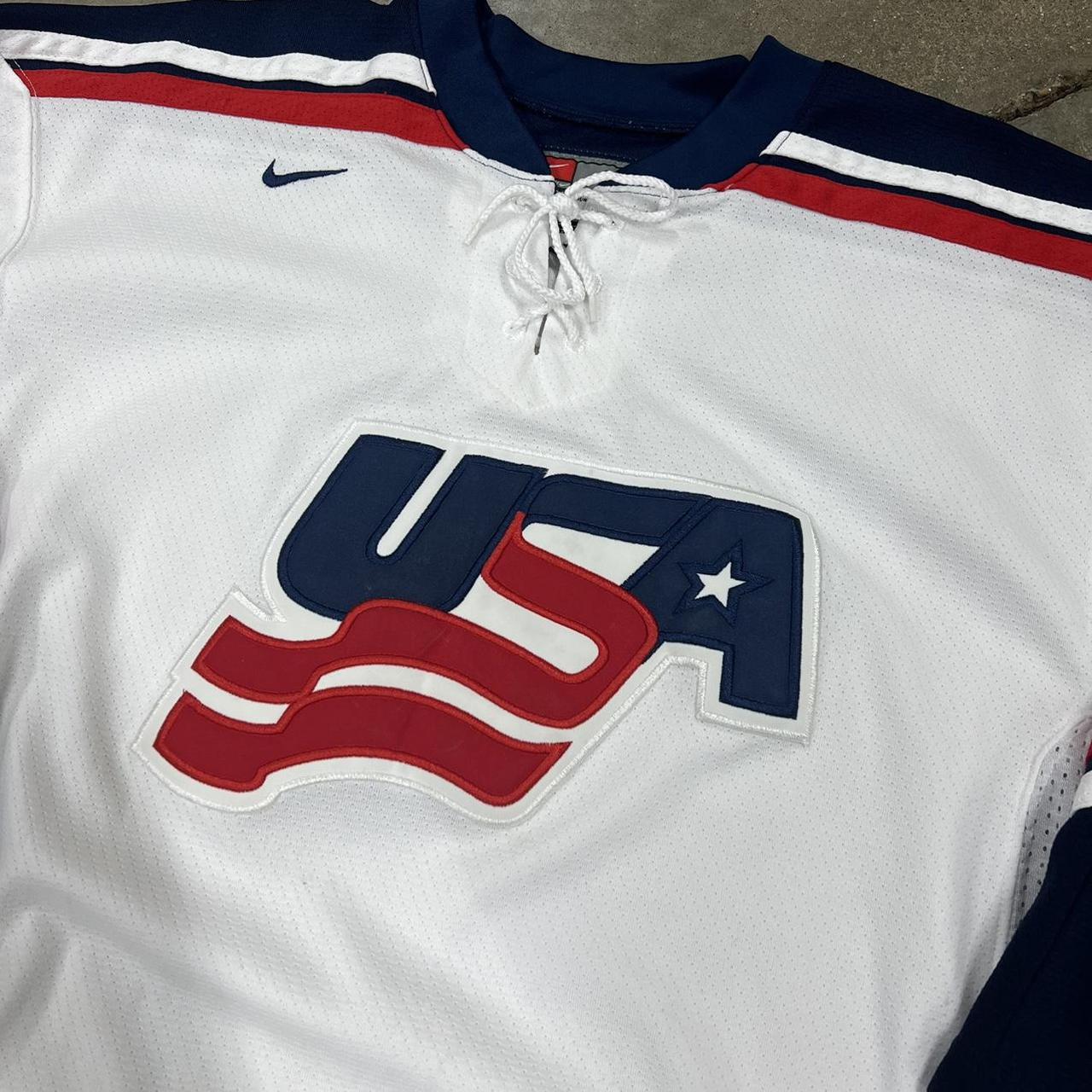 Vintage Y2K Nike Olympic Team USA Hockey Jersey... Depop