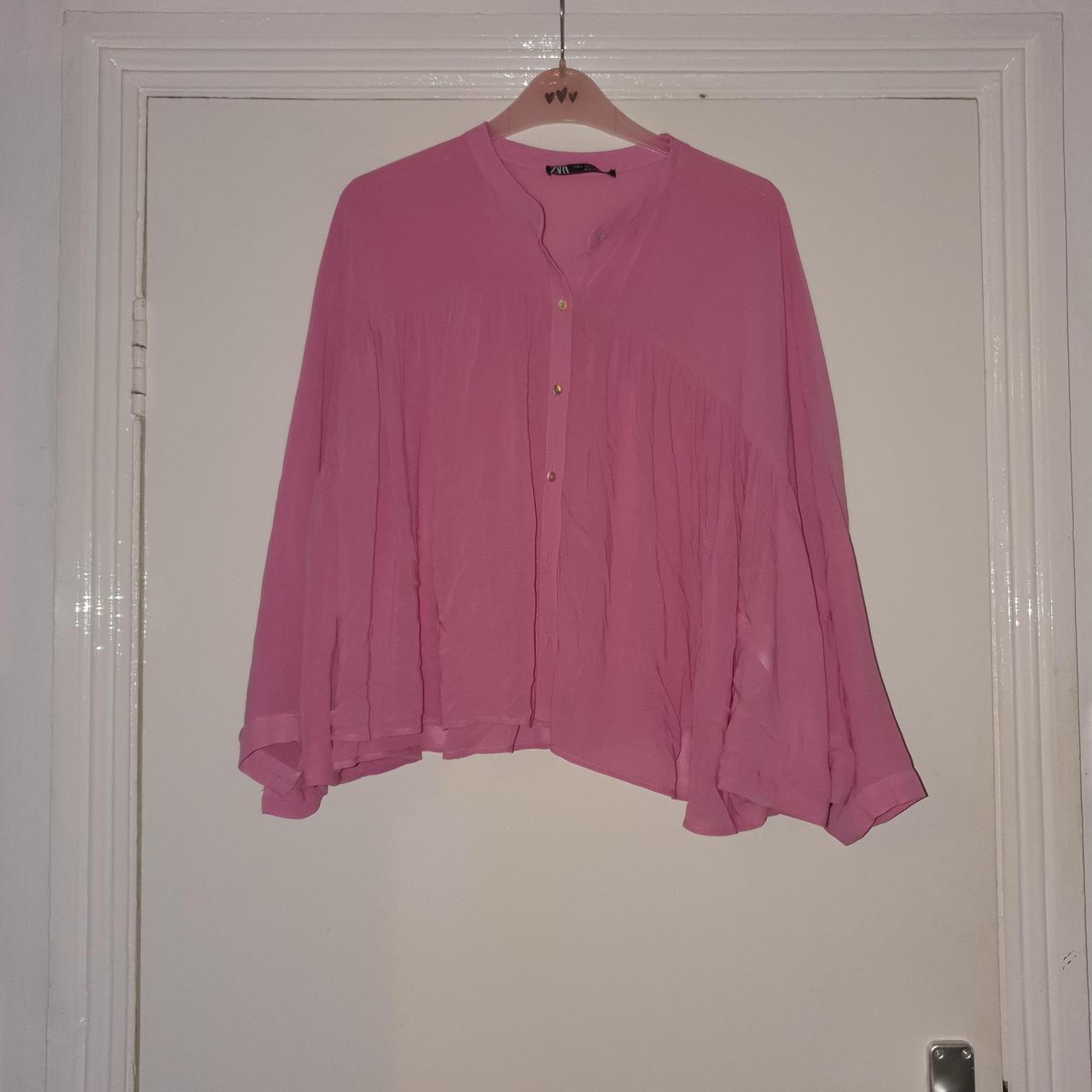 Zara Women's Pink Blouse | Depop