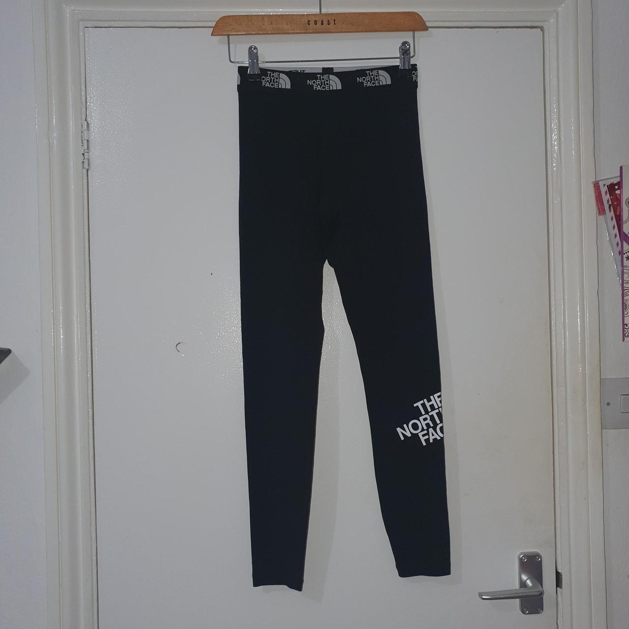 The North face leggings black with tape waist size - Depop