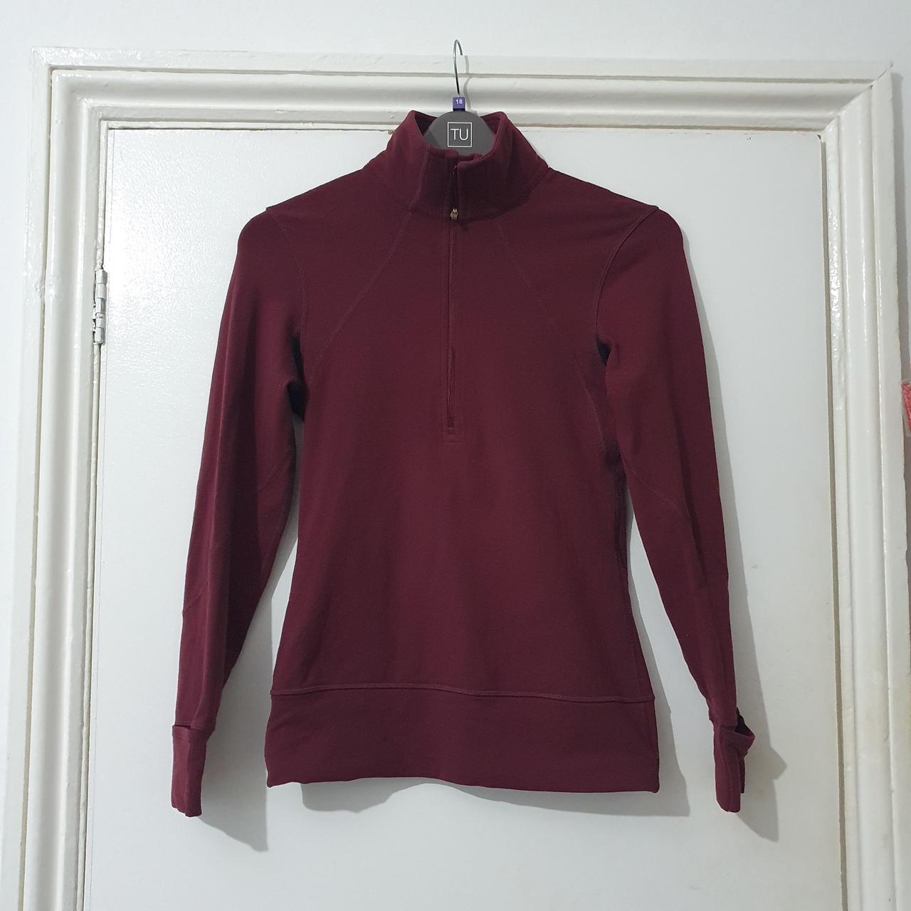 Lululemon Burgundy training hoodie/jacket size... - Depop