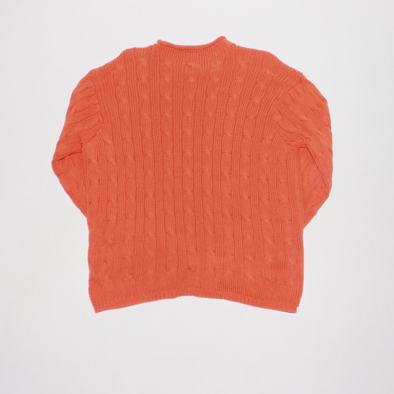 Polo Ralph Lauren Orange Cable Knit Sweater Size:... - Depop