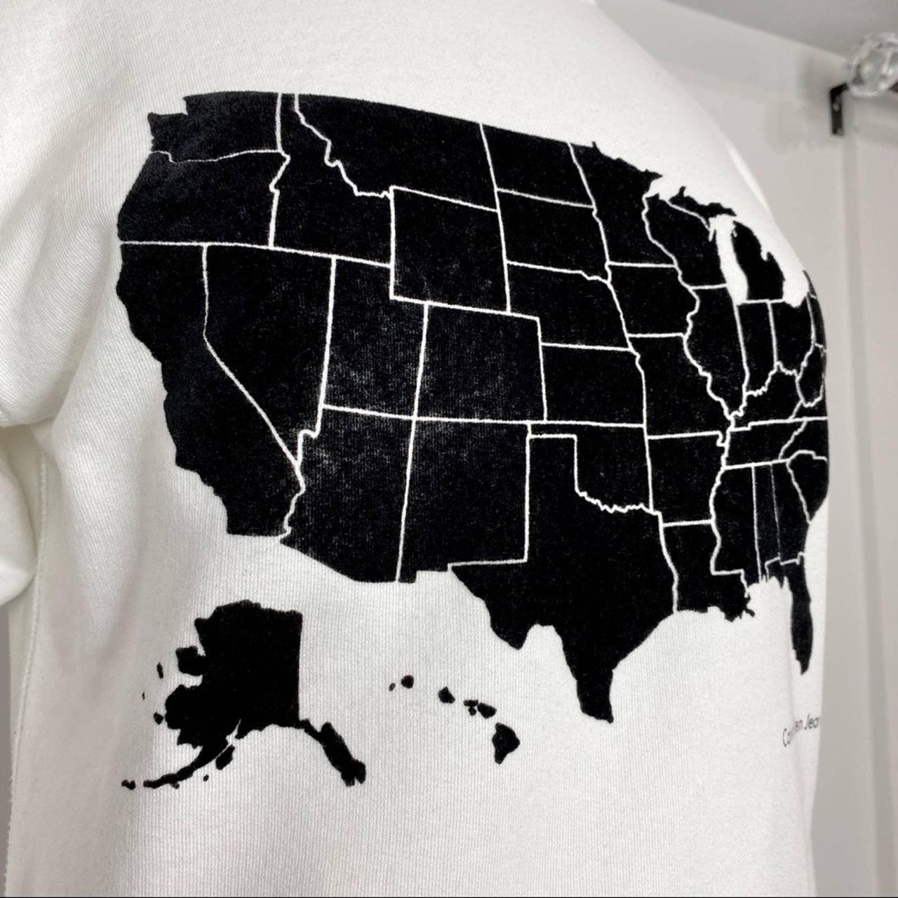 Calvin Klein Jeans USA map graphic sweatshirt. White... - Depop