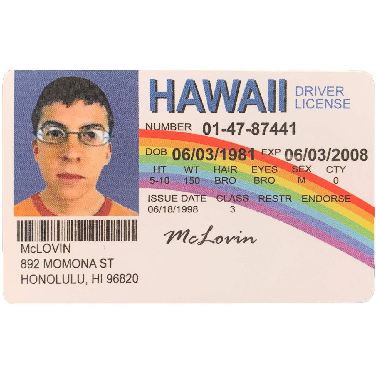 ‼️BACK IN STOCK‼️ McLovin Fake ID Card. High Quality... - Depop