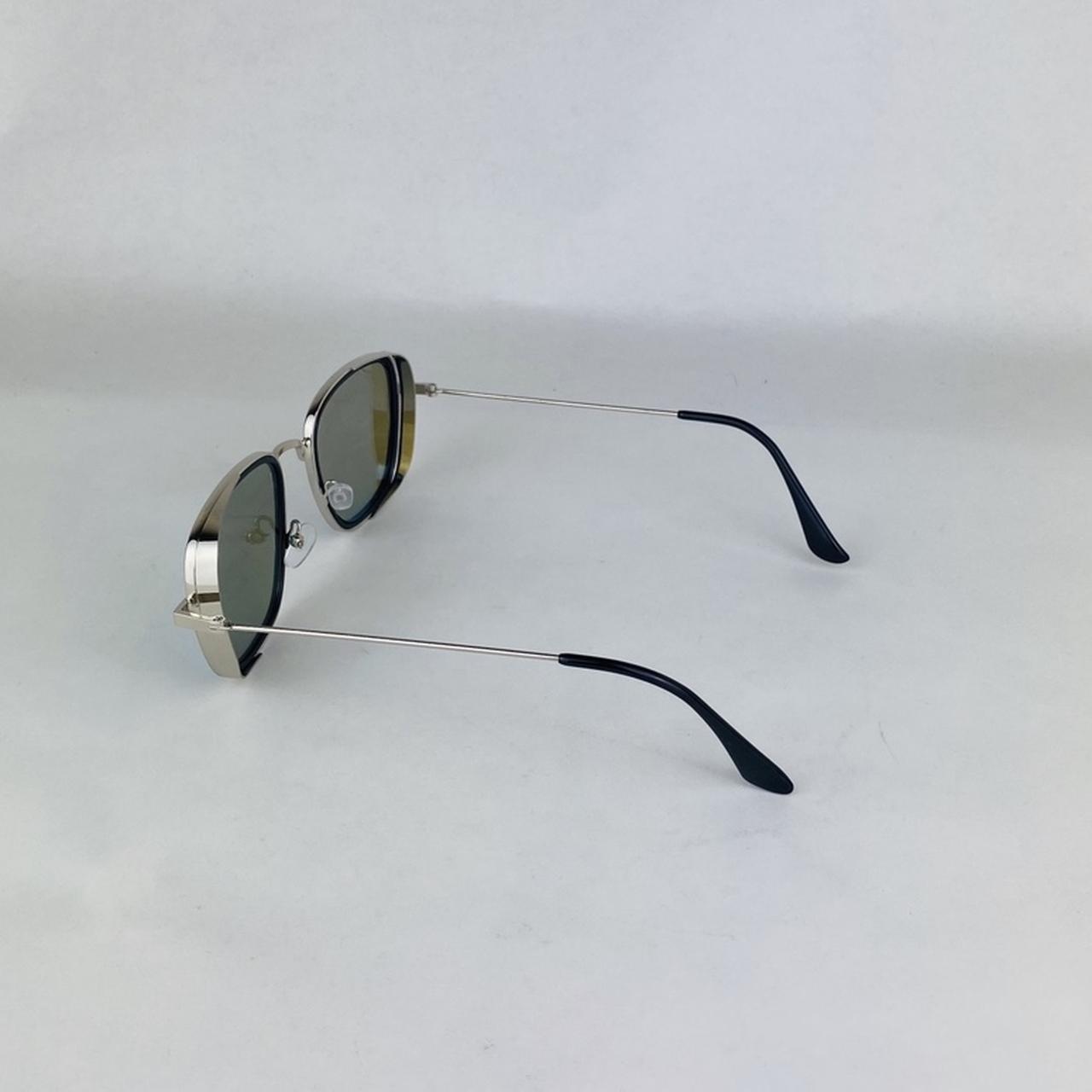 Iron man sunglasses. Silver metal frame and mirrored... - Depop