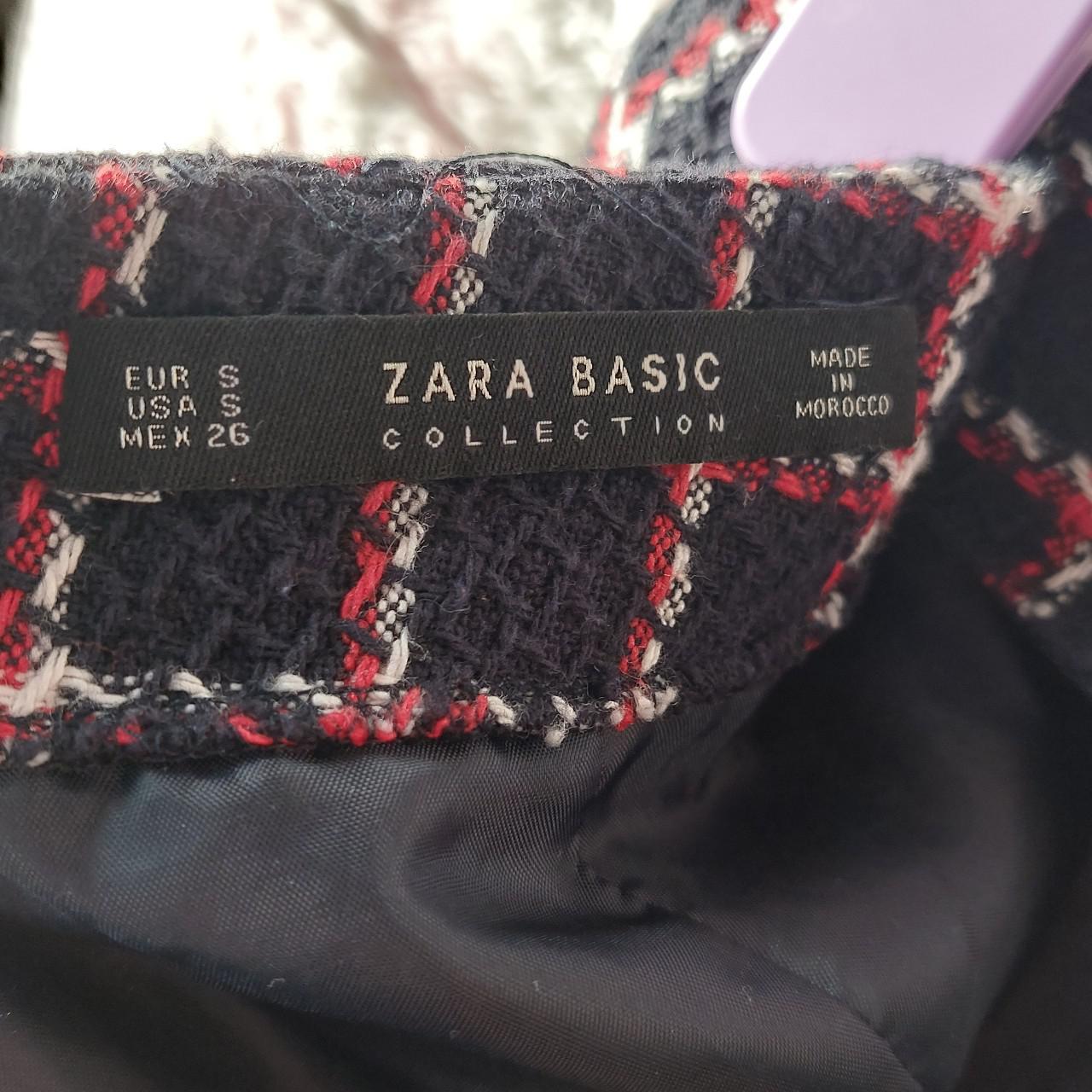 Zara Women's Blue and Red Skirt | Depop