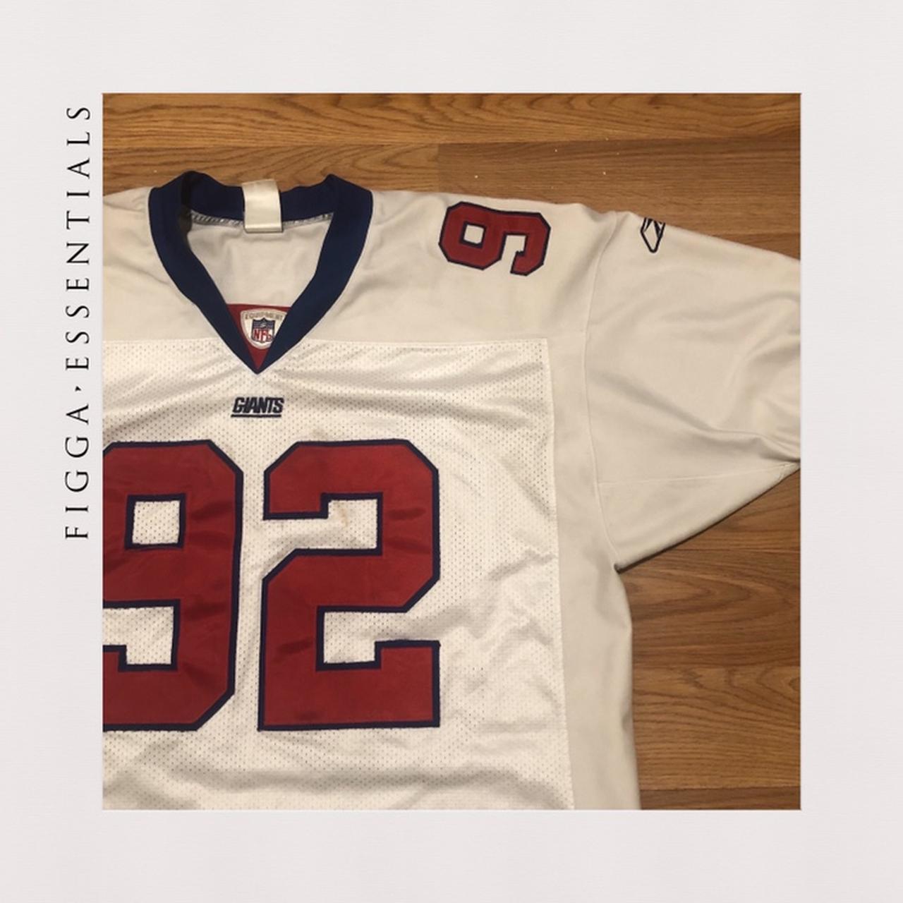 VTG Reebok NFL New York Giants Michael Strahan 92 White Football Jersey  Mens L