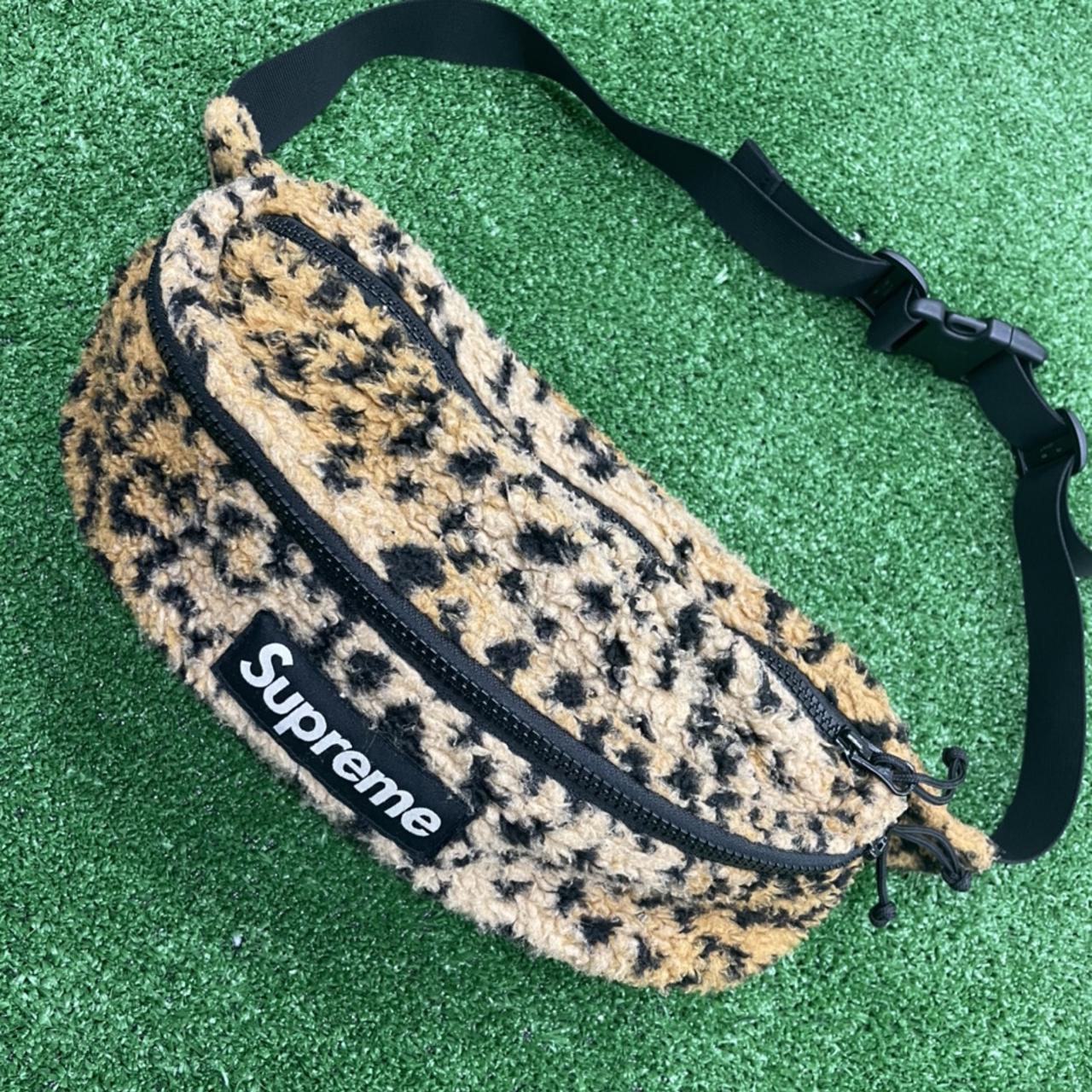 Supreme leopary fleece waistbag Used. So spacious as   Depop