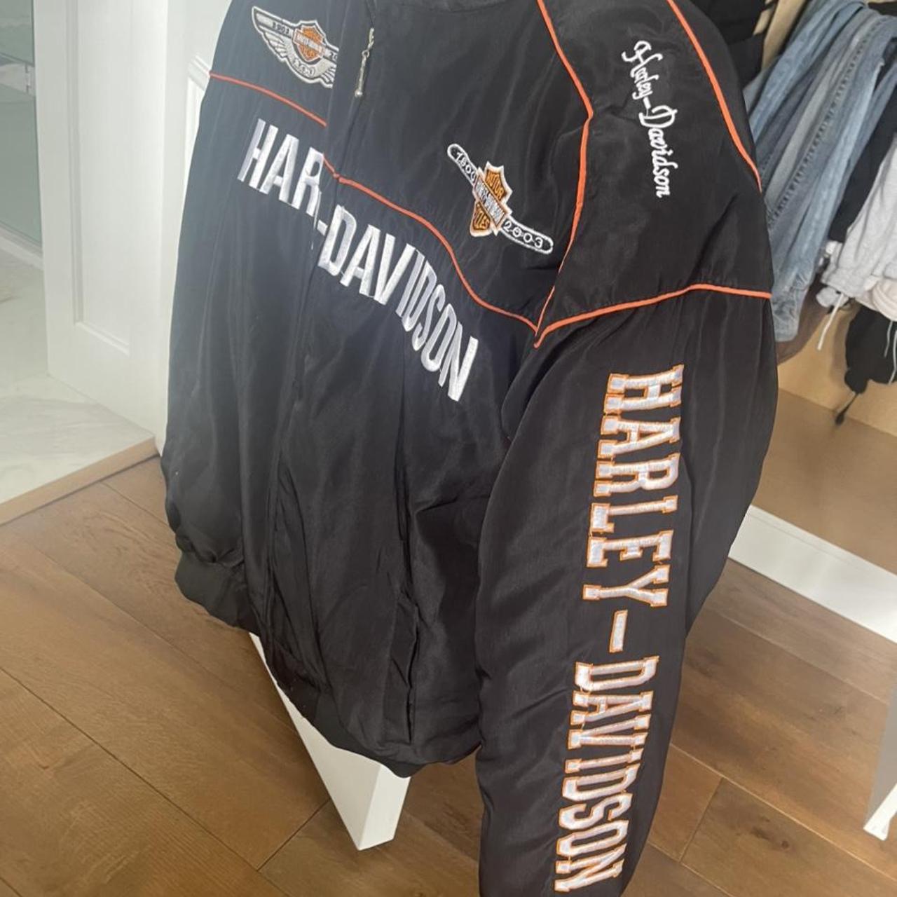 Harley Davidson racer bomber jacket in black. Love... - Depop