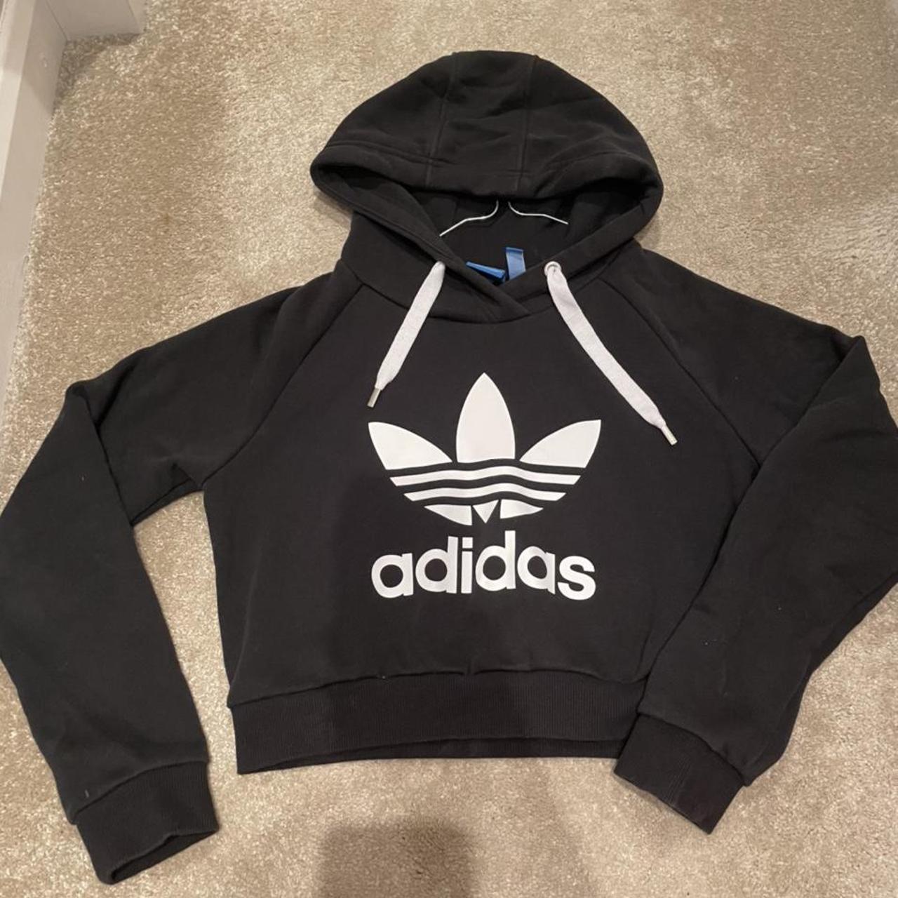 REDUCED! Women’s Adidas Cropped Hoodie! Size 8.... - Depop