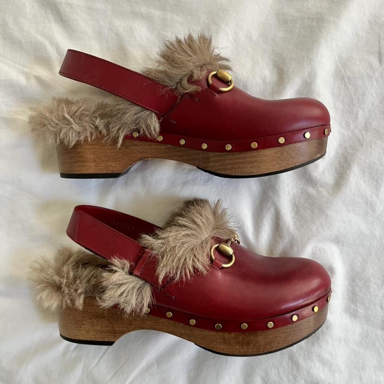 Gucci Fur Horsebit Amstel Clogs Size: 38 Color: | Depop