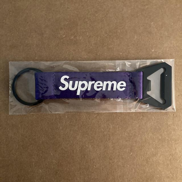 Supreme (FW21) Bottle Opener Webbing Keychain Purple... - Depop