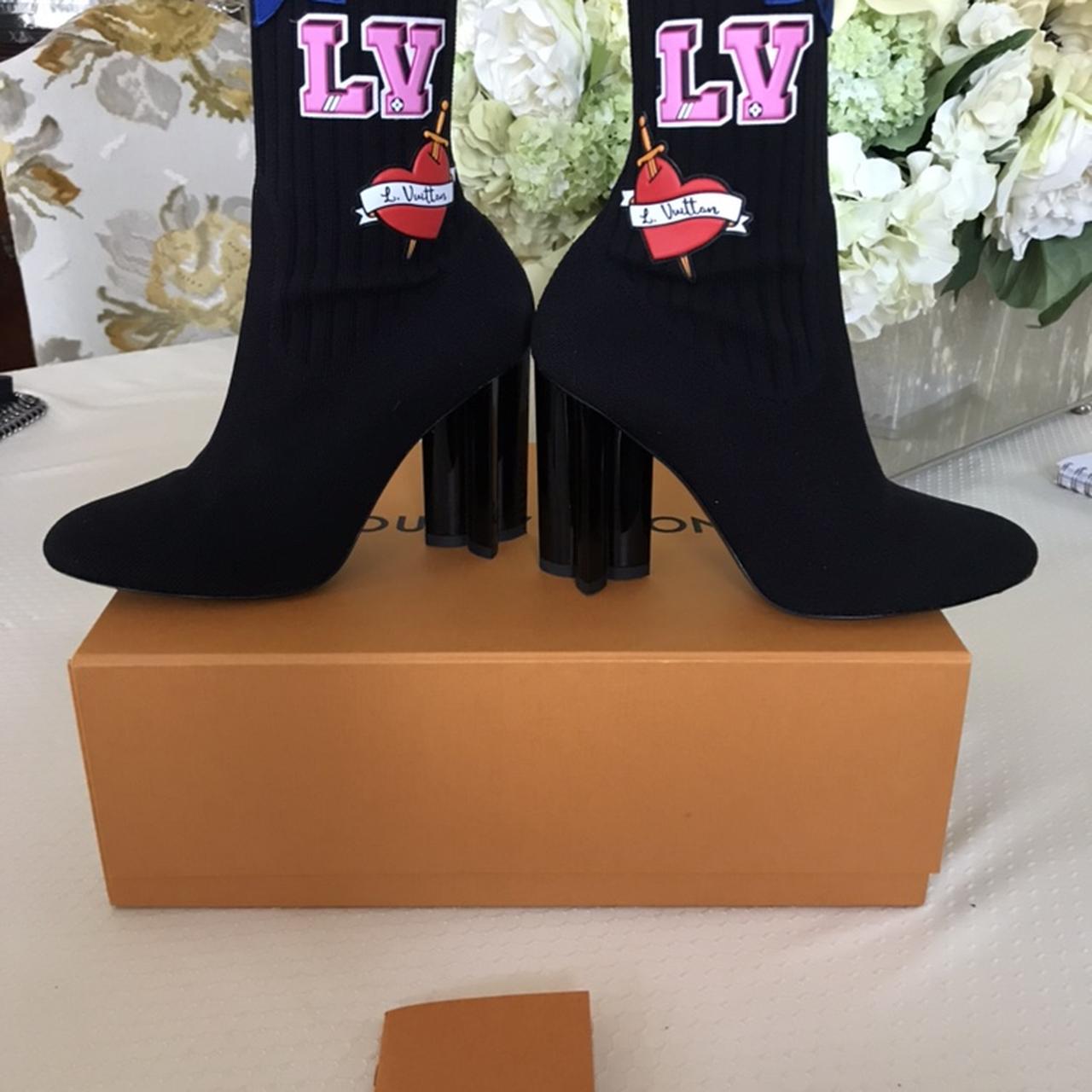 Louis vuitton black on sale heart ankle boots