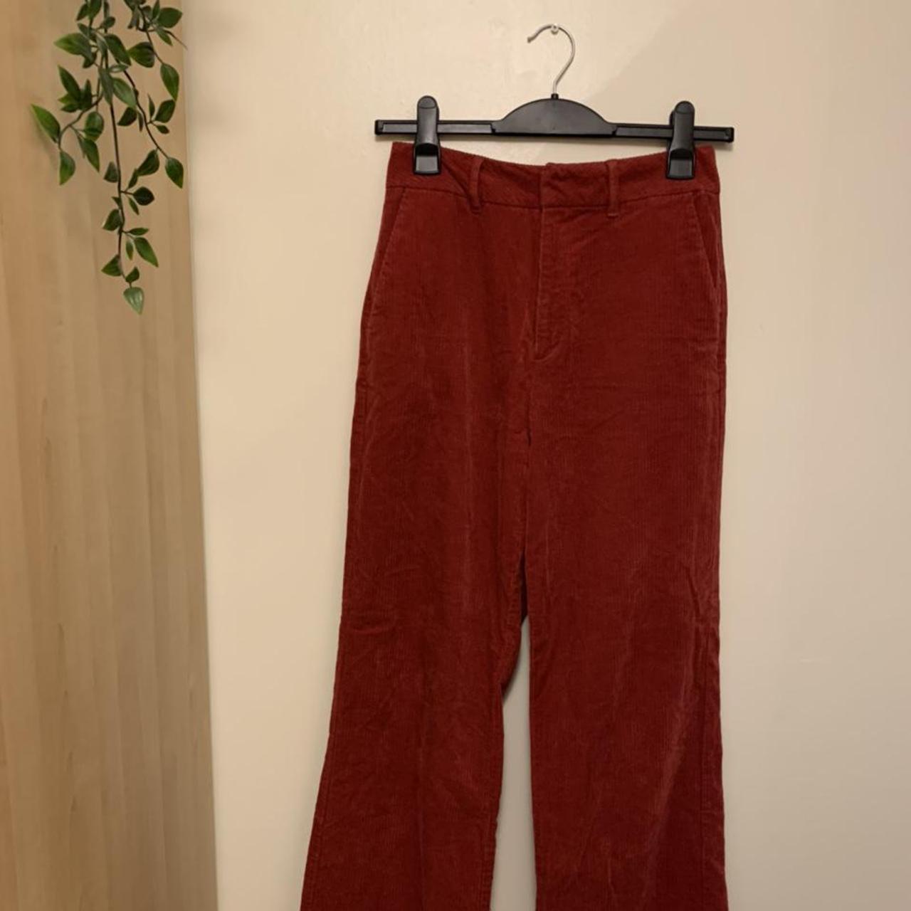 Insane 70s deep red corduroys - zip fly with double... - Depop